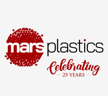 logo for Mars Plastics with "Celebrating 25 years" under it